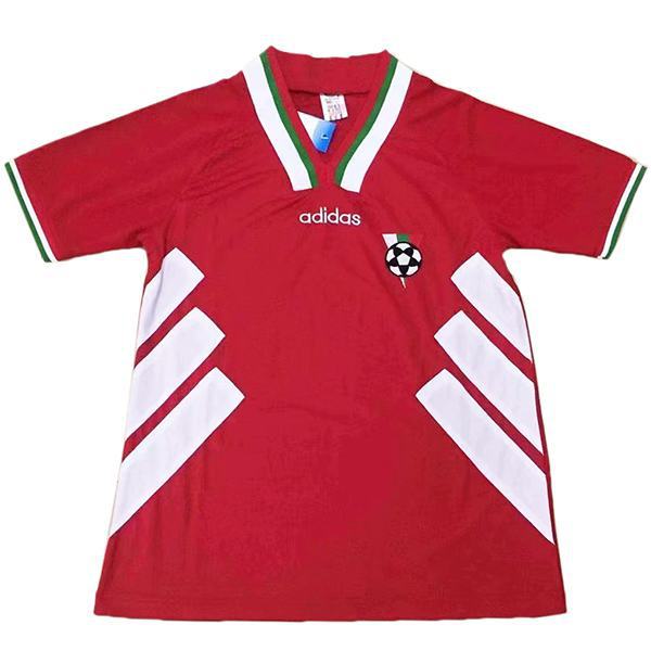 Bulgaria away retro vintage soccer jersey match men's second sportswear football shirt red white 1994